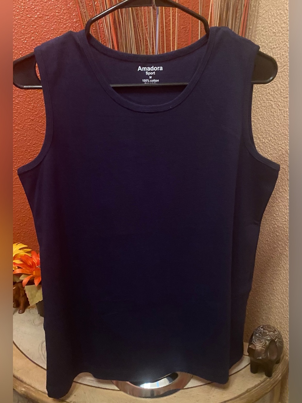 Amadora Sport - New - Deep Navy Sleeveless Cotton Tank Top